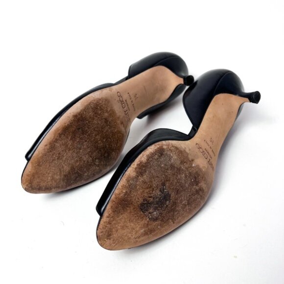 Jimmy Choo Black Peep Toe Heels - Picture 4 of 5